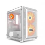 Ant Esports 200 Air Mini (M-ATX) Mini Tower Cabinet with Tempered Glass Side Panel (White)