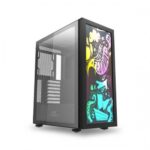Ant Esports Graffiti Auto RGB (ATX) Mid Tower Cabinet with Custom Front Panel Design And Tempered Glass Side Panel (Black)