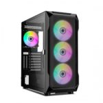 Ant Esports ICE-410TG ARGB (E-ATX) Mid Tower Cabinet with Swing Door Tempered Glass Side Panel (Black)