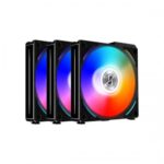 Lian Li UNI Fan AL120 ARGB Black - 120mm PWM Cabinet Fan With ARGB Controller (Triple Pack)